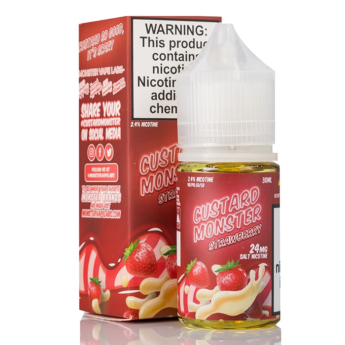سالت نیکوتین کاستارد مانستر توت فرنگی Custard Monster Strawberry Salt nic