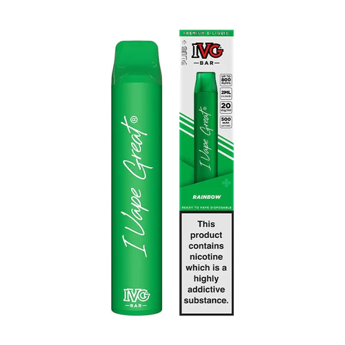پاد سیستم یک بار مصرف بار مکس هفت میوه Ivg Max Bar Rainbow Disposable 3000 Puff سفارش انگلستان