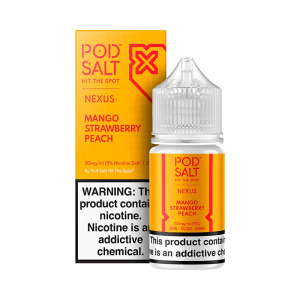 سالت نیکوتین پاد سالت انبه توت فرنگی هلو Pod Salt Mango Strawberry Peach Saltnic (30ml)