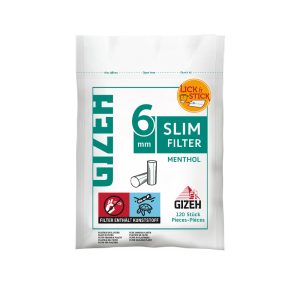 فیلتر سیگار نعنایی اسلیم گیزه Gizeh Menthol 6mm Filter